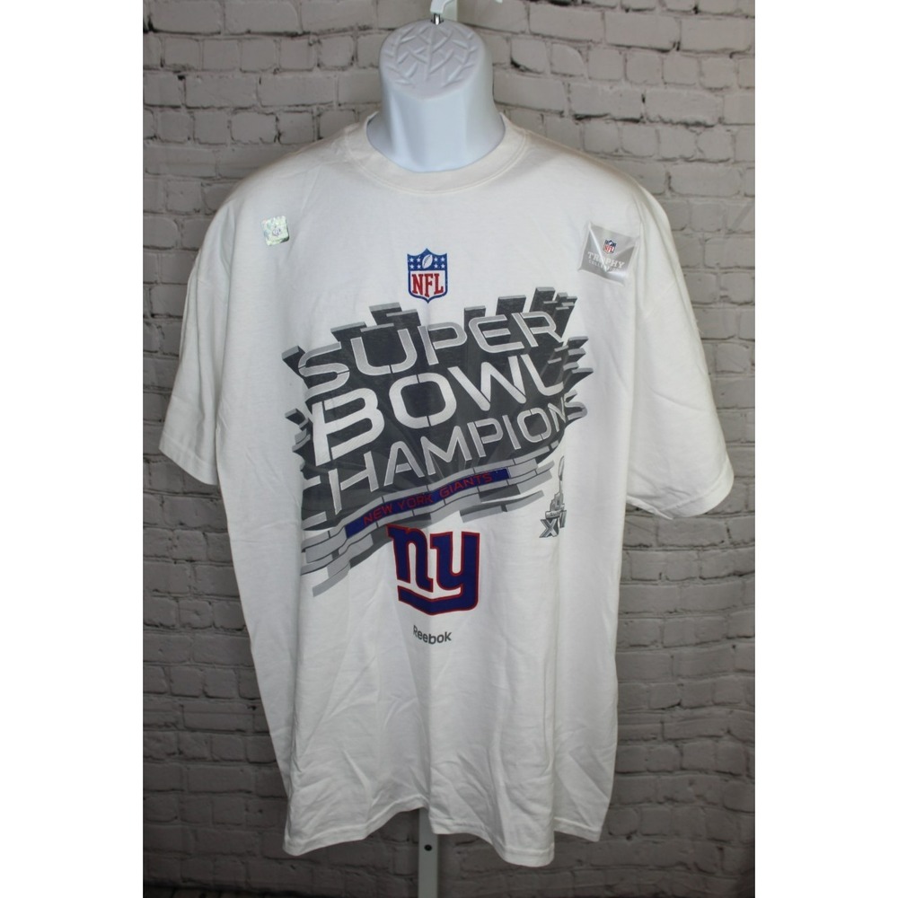 New York Giants Super Bowl XLVI Champions Authentic Reebok T-Shirt Men's X-Large